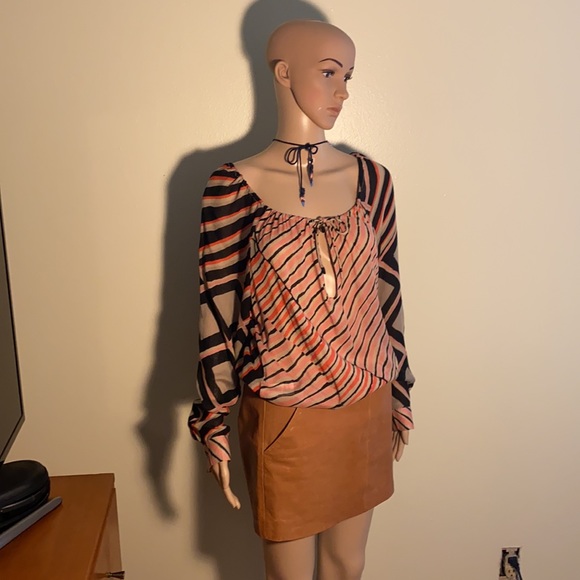 Thakoon Dress Tan Lambskin Leather skirt size 2-4 - Picture 2 of 10